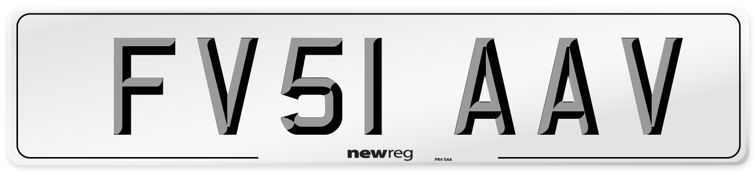FV51 AAV Number Plate from New Reg